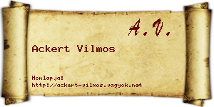 Ackert Vilmos névjegykártya