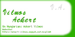 vilmos ackert business card